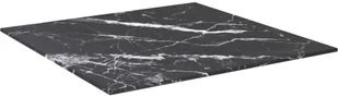 shumee Blat stołu czarny 50x50 cm 6 mm szkło ze wzorem marmuru - Blaty meblowe i parapety okienne - miniaturka - grafika 4