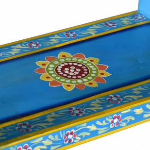 vidaXL Szafka z szufladami, drewno mango, turkusowa, ręcznie malowana - Komody - miniaturka - grafika 9