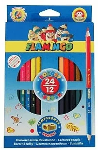 Titanum Kredki ołówkowe trójkątne dwustronne 24kol. FLAMINGO - Przybory szkolne - miniaturka - grafika 2