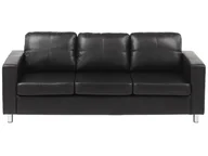 Sofy i kanapy - Vente-Unique Sofa 3-osobowa z materiału skóropodobnego ACKLEY - Czarny - miniaturka - grafika 1