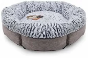 Legowiska dla psów - Rosewood Średnie legowisko dla psów dla psów, można prać w pralce, super miękka podszewka z polaru sztuczny zamszowy legowisko dla psa, szare, 64 x 64 x 20 cm (ok. 25 x 25 x 8 cali) 04811 - miniaturka - grafika 1