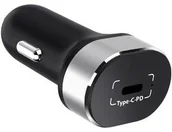 Ładowarki samochodowe - WG Zasilacz samochodowy 1xUSB-C PD 18W + USB-C kabel 8028) Czarny - miniaturka - grafika 1