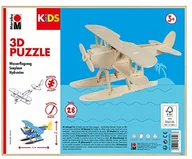 Puzzle - Marabu Marabu 317000000002  KiDS 3D drewniane puzzle wodne, z 28 elementami puzzli z drewna z certyfikatem FSC, wymiary ok. 21 x 9 cm, prosta technika wtykowa, do indywidualnego malowania i tworzenia 0317000000002 - miniaturka - grafika 1