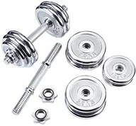 Pozostały sprzęt siłowy - GORILLA SPORTS Gorilla Sports zestaw krótkich hantli 30 kg chromowany z sztang do hantli, ciężarkami i nakrętkami gwiazdowymi 100054-00004-0032 - miniaturka - grafika 1