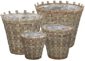 Pudła i pojemniki do przechowywania - vidaXL Zestaw 4 koszy do przechowywania, wiklina z wyściółką z PE vidaXL - miniaturka - grafika 1