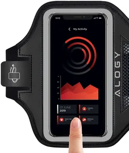 Alogy Etui do biegania WaterProof Sport ArmBand wodoodporna opaska na ramię do telefonu 6.5 cali Czarna 13861X1 - Etui i futerały do telefonów - miniaturka - grafika 5