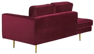 Beliani Szezlong welurowy prawostronny bordowy MIRAMAS - Szezlongi - miniaturka - grafika 4