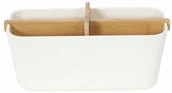 Pojemniki łazienkowe - Compactor organizer łazienkowy ECOLOGIC 4 przegródki na kosmetyki bambus + naturalne włókno 100% bio - miniaturka - grafika 1