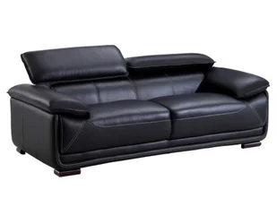 Vente-Unique Sofa 3-osobowa ze skóry MACELO - Czarny - Sofy i kanapy Vente-Unique Sofa 3-osobowa ze skóry MACELO - Czarny - Sofy i kanapy - miniaturka - grafika 1