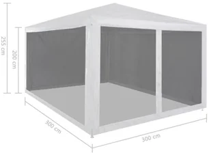 vidaXL Rozkładany namiot imprezowy z 4 siatkowymi ściankami, 3 x 3 m - Pawilony ogrodowe - miniaturka - grafika 7