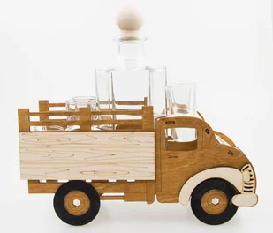 Pigmejka Karafka na alkohol - ciężarówka PIGMEJKA, 500 ml + 6 szt. kieliszków - Miseczki i talerzyki dla dzieci - miniaturka - grafika 2