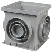 Odwodnienia, kanały i akcesoria - Studzienka z dnem 250x250 mm szara - miniaturka - grafika 1
