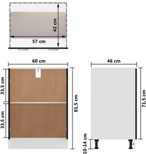 vidaXL Szafka kuchenna, czarna, 60x46x81,5 cm, płyta wiórowa 801189 - Szafki kuchenne - miniaturka - grafika 24