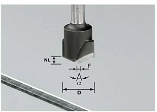 Festool frez do wpustów V, HW z trzpieniem 8 mm HW S8 D18-135° (Alu) (491443) - Frezy - miniaturka - grafika 3
