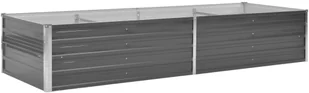 vidaXL Donica ogrodowa z galwanizowanej stali, 240 x 80 x 45 cm, szara - Donice - miniaturka - grafika 2