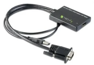 Techly Kabel adapter VGA na HDMI z Audio zasil z USB KKTCKPBV0250 - Kable komputerowe i do monitorów - miniaturka - grafika 2