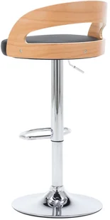 vidaXL Stołki barowe, 2 szt., czarne, sztuczna skóra i gięte drewno - Taborety i hokery - miniaturka - grafika 7