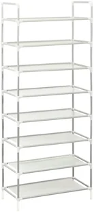 vidaXL Lumarko Stojak na buty z 8 półkami, metal i włóknina, srebrny 330043 - Szafki na buty - miniaturka - grafika 3