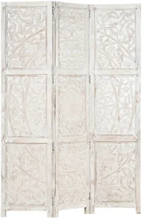 vidaXL vidaXL Parawan 3-panelowy, rzeźbiony, biały, 120x165 cm, drewno mango - Parawany - miniaturka - grafika 16