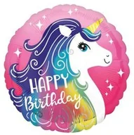 Urodziny dziecka - Amscan Balon foliowy Jednorożec Happy Birthday 45 cm 1 szt 3962801 - miniaturka - grafika 1