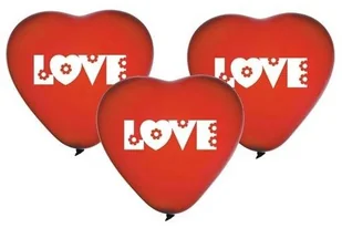 Gemar Balloons Balony 10", serca, GEMAR, czerwone LOVE, 5 szt CRS/P149 - Balony i akcesoria - miniaturka - grafika 2