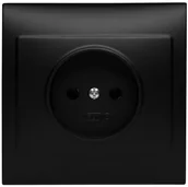 Gniazdka elektryczne - LEDart pojedyncze Vega bez uziemienia czarne GP-1V.CZ - miniaturka - grafika 1