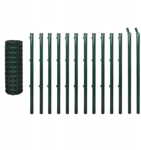 vidaxl Euro ogrodzenie, 25 x 1 m, kolor zielony, stal - Ogrodzenia - miniaturka - grafika 5
