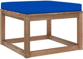 Pufy i podnóżki - VidaXL Lumarko Podnóżek ogrodowy z niebieską poduszką 3067270 VidaXL - miniaturka - grafika 1