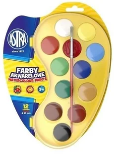 Astra papiernicze Farby Akwarelowe paletka fi30mm 12 kolorów - Przybory szkolne - miniaturka - grafika 2
