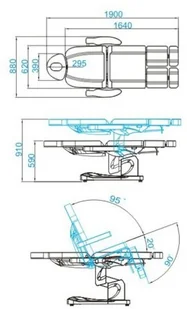 FOTEL KOSMETYCZNY ELEKTR. AZZURRO 708AS PEDI BIAŁY 708AS PEDI BIAŁY - Fotele kosmetyczne - miniaturka - grafika 2