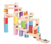 Tory, garaże, parkingi - Duży drewniany kulodrom Tor Zjeżdżalnia z kulkami - miniaturka - grafika 1