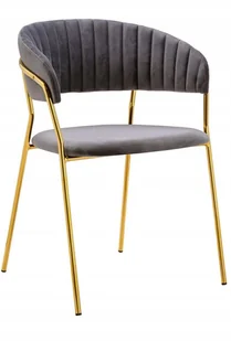 King Home Krzesło MARGO ciemny szary welur podstawa złota KH121100121.11 - Krzesła - miniaturka - grafika 16