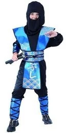 GoDan strój dla dzieci Ninja niebieski, rozmiar 120/130 cm - Stroje karnawałowe - miniaturka - grafika 2