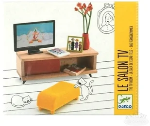 Djeco meble do domku dla lalek Salon TV - Akcesoria dla lalek - miniaturka - grafika 4