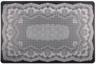 Obrusy i serwetki - UNIGLOB Podkładka na stół BOBBIN prostokątna 44 x 29 cm biała - miniaturka - grafika 1