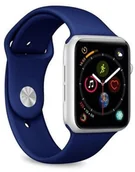 Akcesoria do smartwatchy - PURO Pasek sportowy elastyczny ICON do Apple Watch 42/44/45 mm S/M & M/L) granatowy) - miniaturka - grafika 1