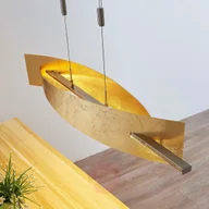 Lampy sufitowe - Lampenwelt COM Lampa wisząca LED Marija, pionowa osłona, złota - miniaturka - grafika 1