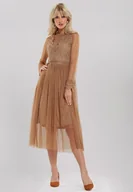 Sukienki - Renee Ciemnobeżowa Sukienka Lylah - miniaturka - grafika 1