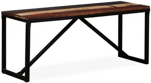 vidaXL Ławka z drewna odzyskanego, 110x35x45 cm vidaXL - Ławki do przedpokoju - miniaturka - grafika 9
