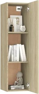 vidaXL Lumarko Szafka telewizyjna, dąb sonoma, 30,5x30x110 cm, płyta wiórowa 803368 - Szafki RTV - miniaturka - grafika 4