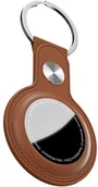 Breloki - Keybudz KeyBudz AirTag breloczek do kluczy ze skóry, zawieszka Apple AirTags, pokrowiec ochronny z kółkiem na klucze, brązowy AT_S1 - miniaturka - grafika 1