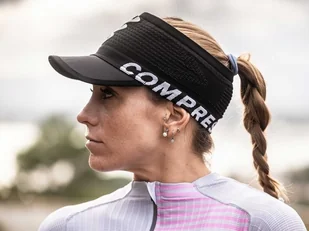Compressport Opaska na głowę z daszkiem SPIDERWEB HEADBAND ON/OFF czarna - Czapki i chusty sportowe męskie - miniaturka - grafika 3