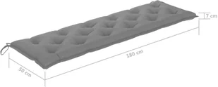 vidaXL Ławka ogrodowa z szarą poduszką, 175 cm, lite drewno tekowe 3062800 - Ławki ogrodowe - miniaturka - grafika 11