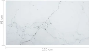 vidaXL Lumarko Blat stołu, biały, 120x65 cm, 8 mm, szkło z teksturą marmuru 322260 - Meble modułowe i akcesoria - miniaturka - grafika 6