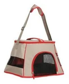 Transportery dla kotów - Zolux Torba transportowa HAPPY CAT 440x320x290 kolor jasnobrązowo czerwony - miniaturka - grafika 1