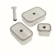 Zgrzewarki do folii i pakowarki próżniowe - Compactor 3-częściowy komplet pojemników próżniowych plastikowych do żywności Aspi Fresh - miniaturka - grafika 1