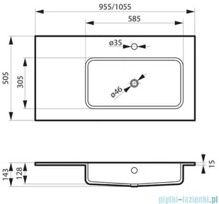 Massi ENO 105 prawa - Umywalki - miniaturka - grafika 3