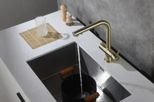 Blue Water Bateria trójdrożna Apala Antyczny Mosiądz Apala_Mosiadz - Baterie kuchenne - miniaturka - grafika 2