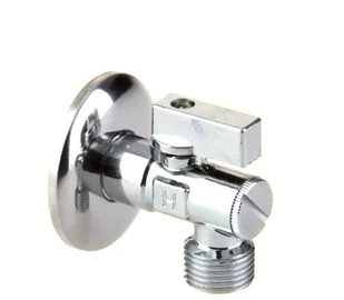 HYDROLAND Zawór kulowy HYDROLAND kątowy z filtrem i rozetą 1/2-1/2 - Akcesoria i części AGD - miniaturka - grafika 2