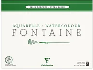 Notesy i bloczki - Clairefontaine 96432 °C malblock, a 4-stronny firmy klejone papier akwarelowy grube ziarno Torchon, Fontaine/szmat, 42 x 56 cm, opakowanie 25 arkuszy, 300 G, biały 96432C - miniaturka - grafika 1